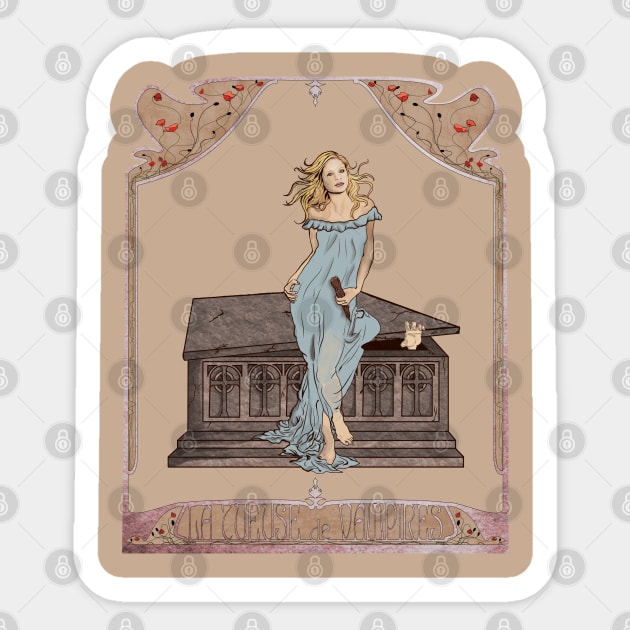 Botticeli Buffy Nouveau Sticker by NanaLeonti